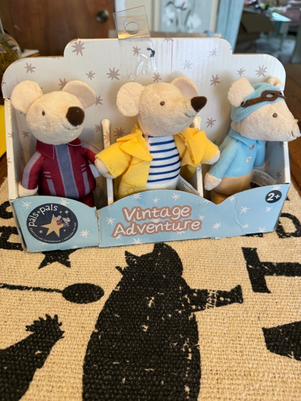 LAST CHANCE Vintage Adventure Plush Mouse Trio - Yellow, Blue, Red